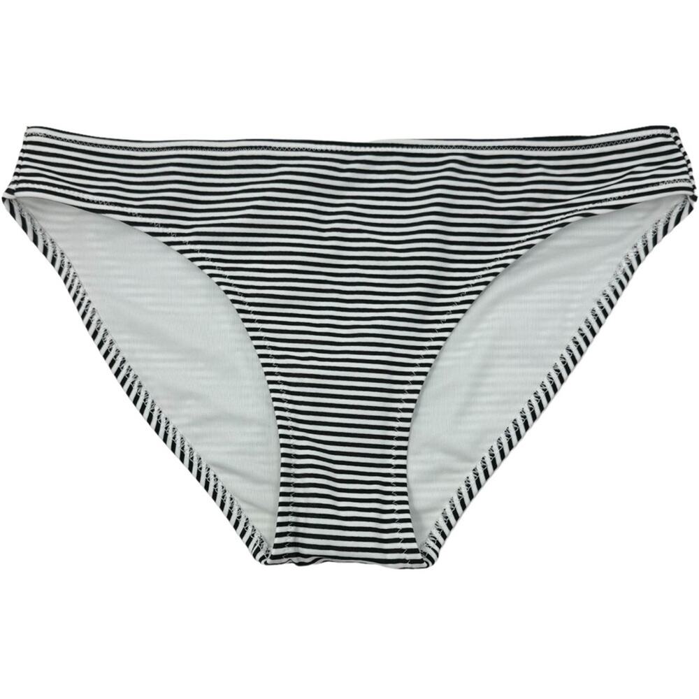 Aerie Classic Bikini Bottom Black White Striped Lined Beach Vacation Size‎ S NEW